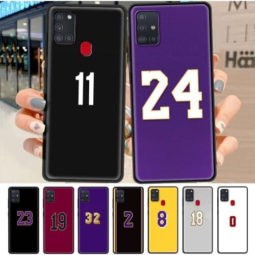 Mobile Phone Case For Samsung Galaxy A51 A71 A12 A21s A31 A52 A32 A41 Black Stylish Protect Cover Basketball 23 24 Lucky Number