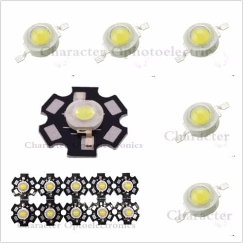50pcs 1W 3W High Power warm white cool/Neutral 10000K 20000K 30000K Blue Royal Blue LED Bead Chip no pcb / with pcb base