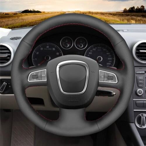 DIY Anti-Slip Wear-Resistant Steering Wheel Cover For Audi A4 B8 Avant A5 8T A6 C6 A8 D3 Q5 8R Q7 4L Car Interior Decoration