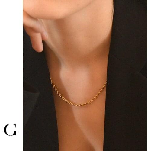 GHIDBK Different Styles Dainty O Titanium Steel Choker Necklaces Simple Beaded Necklace Minimalist Chokers Collares de Moda 2019