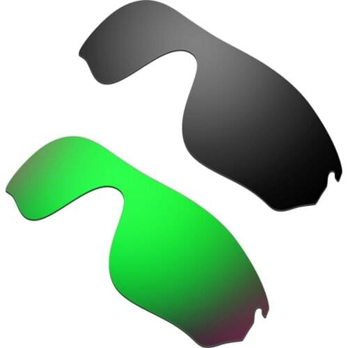 HKUCO Black/Green 2 Pairs Polarized Replacement Lenses For RadarLock-Edge Sunglasses Increase Clarity