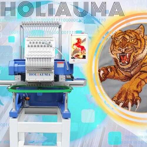 HO1501H single head embroidery machine 15 needles computerized embroidery machine for cap/t shirt/flat/shoe/jean with ce/sgs