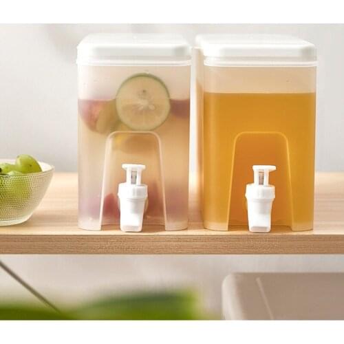 3500ml Water Jug with Faucet Lemon Jug Kitchen Drinkware Kettle Cold Water Dispenser Bottle Container Heat Resistant Pitcher Jar