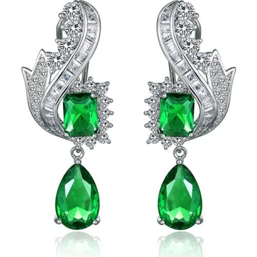 Hot sale Classic water drop 4 color geometric earrings ladies inlaid zirconia earring Women luxury bride jewelry gift Accessorie