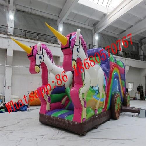 Hot selling unique flying unicorn inflatable combination slide