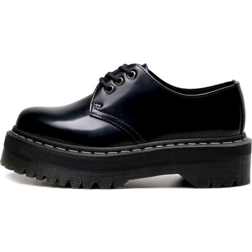 Martens boots women low-top leather thick-soled 3-hole British style round toe casual student platform short boots fashion shoes