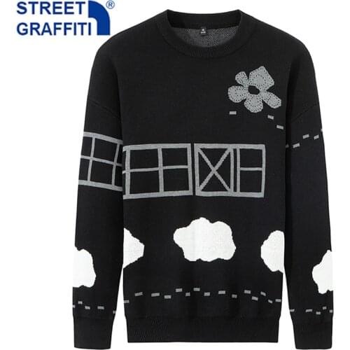 Men Autumn New Casual Cotton Hip Hop Sweater Pullovers Men Spring Fashion O-Neck Knitted Sweater Jumpers Streetwear Sweaters
