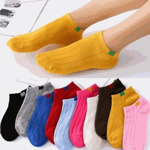 New Fashion 2019 1pair Unisex Comfortable Stripe Cotton Socks Woman Slippers Short Ankle Socks In Ten Colour High Quality