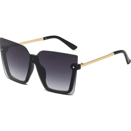 New fashion half-frame square sunglasses women trendy personality rice nails ins sunglasses mens street driving glasses