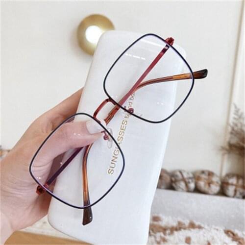 Anti Blue Light Glasses Frame Square Eyeglass Frame Mental Computer Eyeglasses Vintage Men Women Spectacles