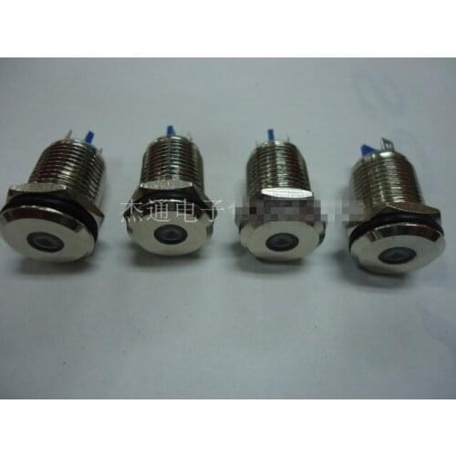 Original new 100% high quality metal lamp hole 12MM car indicator lights red green blue 12V waterproof switch