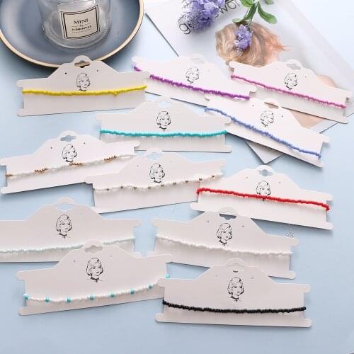 Vienkim Simple Seed Beads Strand Necklace Women String Short women Necklace Jewelry Chokers Necklace Gift 2021Accessories