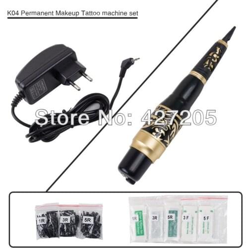 CHUSE Permanent Makeup Eyebrow Rotary Tattoo Machine K04 Microblading Pen Kit EU or US Plugs