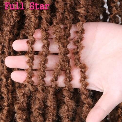 Full Star Crochet Braids Curly Distressed locs Crochet Hair Goddess Synthetic Braiding Hair for Women Faux Locks Curly