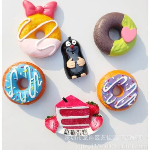 Donuts Strawberry Cake Cute Magnet Refrigerator Food Kitchen Accessories Decoration Home Message Magnetic Sticker Czech Mole