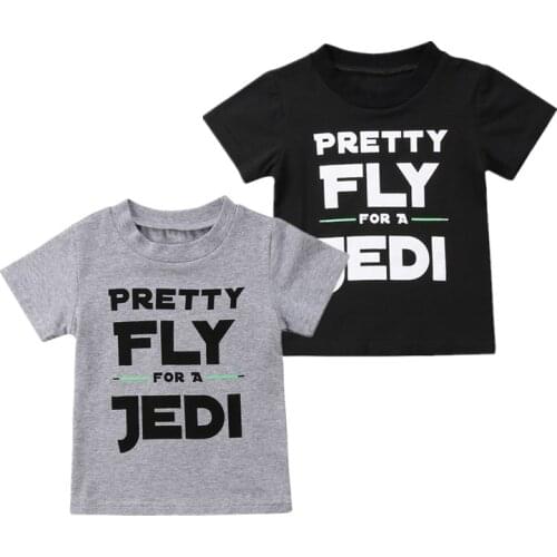 Cute Toddler Kids Baby Boys Cotton Short Sleeve Star Wars Tops T-shirt Tee Shirts Clothes 1-6Y