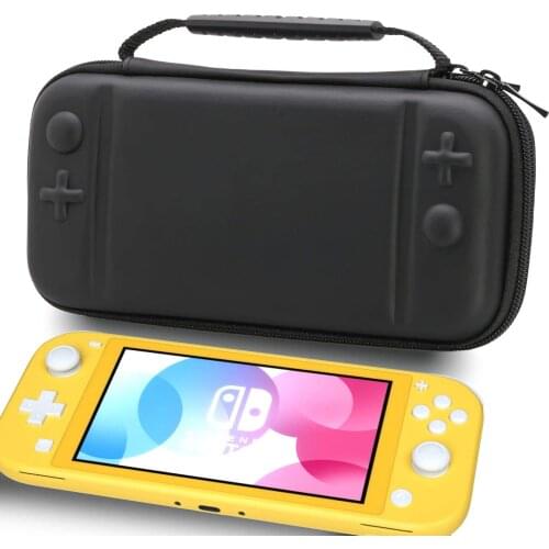 EVA Comfortable Handle Hard Shell Travel Carrying Case Elastic Net Pouch Bag for Nintendo Switch Lite Console Game Accessories