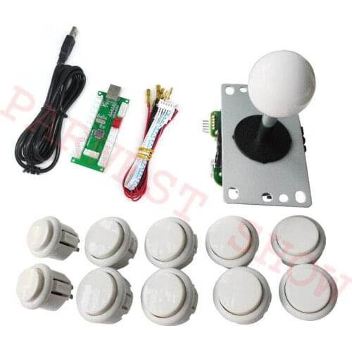 High Quality Arcade Joystick DIY Kit Zero Delay Game LED USB Encoder PC Joystick+8 Arcade Button for Mame Jamma+Wire Harness