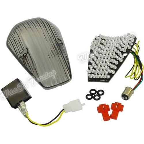 Waase For Honda VTX1300 VTX1800 CUSTOM 2002 E-Mark Rear Tail Light Brake Turn Signals Integrated LED Light