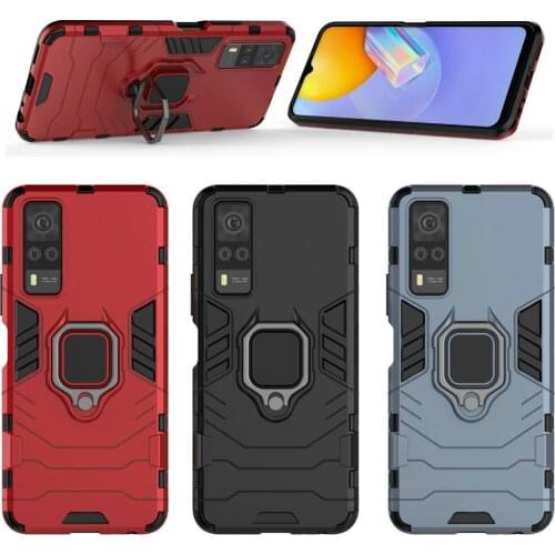 For Vivo X60 V20 SE X50 Pro Plus Y73S S7e 5G IQOO5 Ring Holder Rugger Armor Hard Case For Vivo Y51 2020 Y52S IQOO3 V19 Y30 Y50