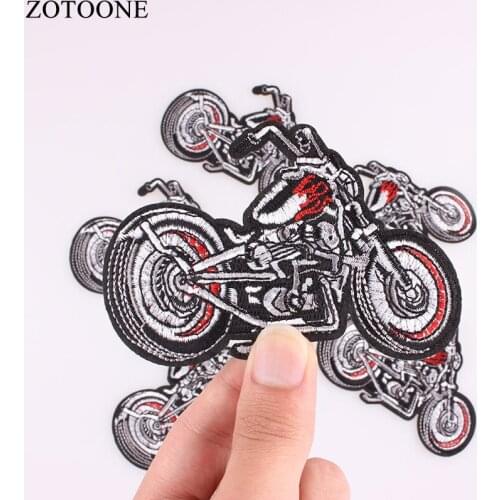 ZOTOONE 1PCS Motorcycle Embroidery Patches for Clothing DIY Patch Stripes Appliques Clothes Stickers Iron On Badges 10.3*6.7CM E