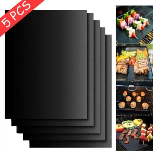 1-5Pcs Non-Stick Bbq Grill Mat Heat Resistance Outdoor Baking Mat Reusable Cooking Grilling Sheet Easily Cleaned Kitchen Tools