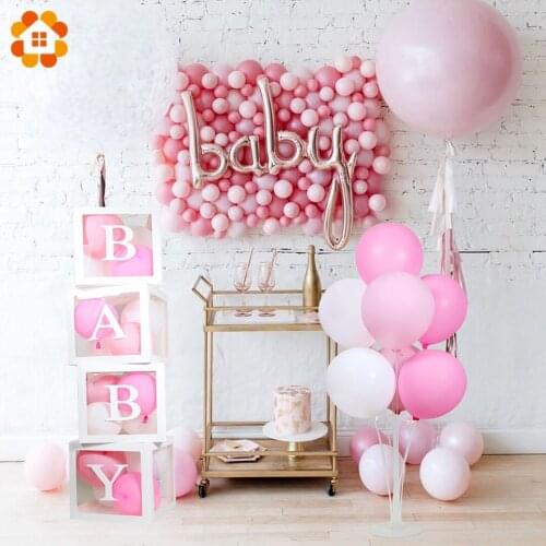 1set Baby Shower Girl Balloon Stand It Is A Girl Pink Baby Balloon Box Sex Reveal Kids Happy Birthday Party Gift Supplies