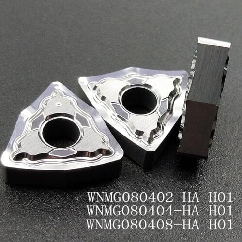 10pcs ~100pcs WNMG080402-HA H01/WNMG080404-HA H01/WNMG080408-HA H01 CNC Turning Lathe Holder tools carbide Inserts for Aluminum