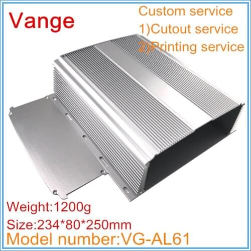 10pcs/lot extrusion aluminum boxes chassis 6063-T5 aluminum enclosure 234*80*250mm for electronic project