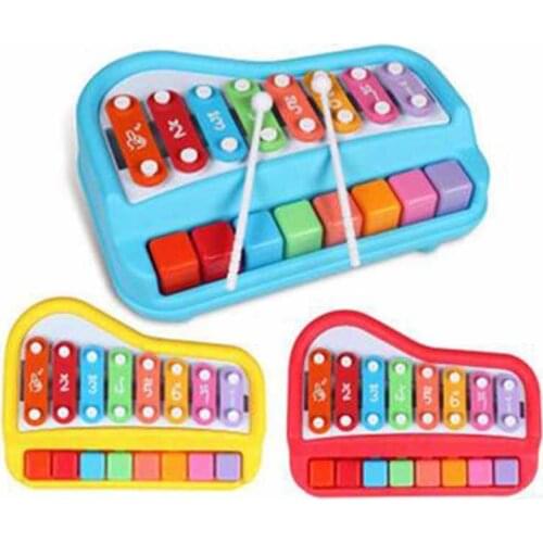 2 In 1 Piano Xylophone Educational Musical Instruments Toys with Music Cards for Baby Kids BM88