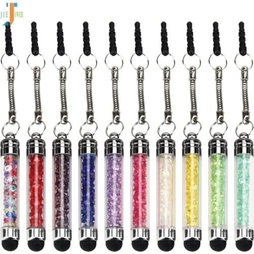 300pcs/lot High Sensitive Portable Mini Diamond Crystal Capacitor Touch Pen for Iphone IPad Mobile Phone PC Tablet Wholesale