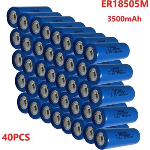 40pcs ER18505M ER18505 18505M 18505 lithium battery 3.6V 3500mah PLC control in Li-ion batteries High magnification