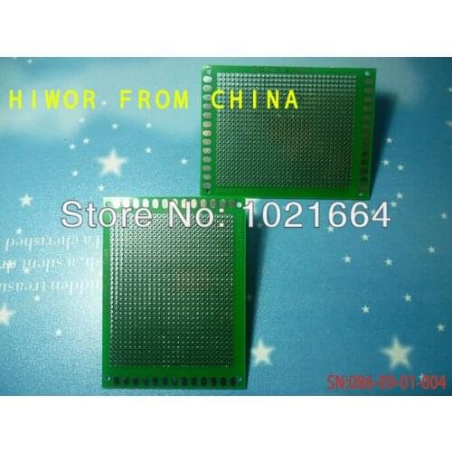 5pcs/lot) Double Side Tin Breadboad Size:6*8CM [2.36*3.15inch] pitch:2.0MM [0.079inch] glass fiber green oil Universal Board