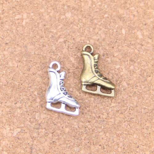 68pcs Charms ice skates shoes 17x12mm Antique Pendants,Vintage Tibetan Silver Jewelry,DIY for bracelet necklace