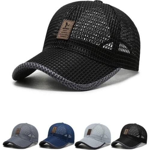 Spring Summer Unisex Baseball Caps Letter Breathable Mesh Cap Fashion Solid Outdoors Adjustable Hat UV Protection Panama