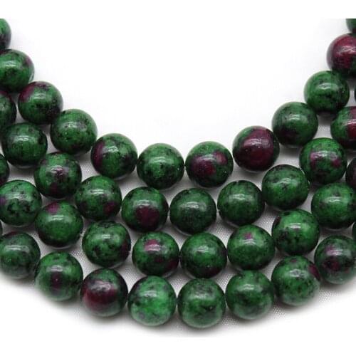 Natural Stone Green Zoisite Tourmaline Spacer Round Loose Beads For Jewelry Making DIY Necklace Bracelet 15'' 4-12mm