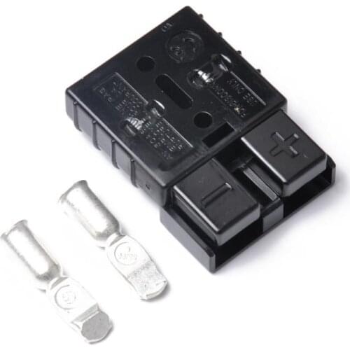 2 Sets Winch Trailer 50A 600V Battery Quick Connector Plugs With Dust Caps Black