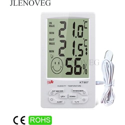 C / F Indoor LCD Digital Thermometer Humidity Outdoor Temperature Range Alarm Meter Tester Hygrometer Weather Station