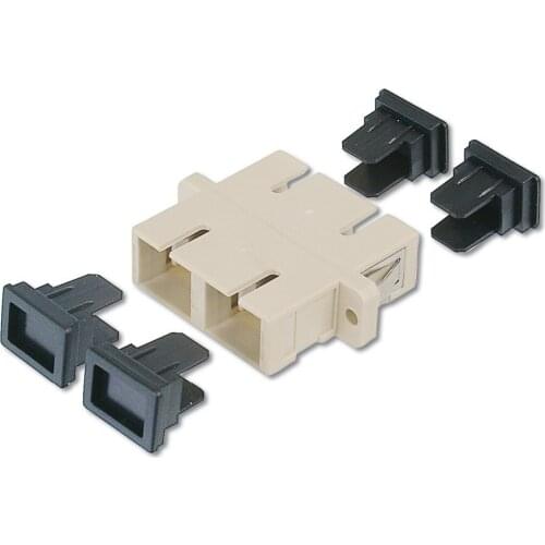 SC-SC Duplex Multimode OM2 Fiber Adapter Coupler, Grey Color