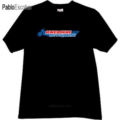 Cotton t-shirt mens brand tees Izh Motobikes Cool Russian T-shirt in black male fashion tshirt 4XL 5XL plus size