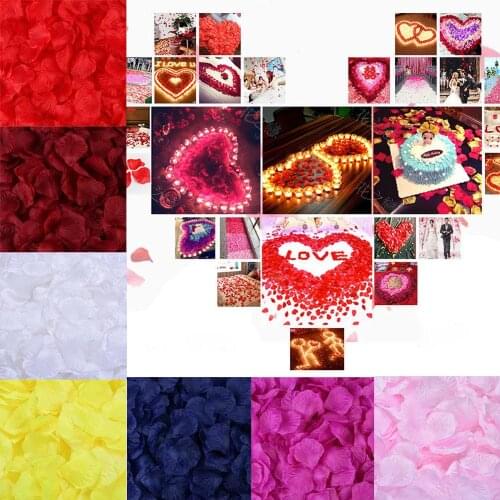 100pcs/pack 5*5cm Artificial Wedding Flowers Simulation Rose Marriage Petals Decorations Room Romantic Gifts For Lovers Couple