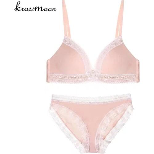 Sexy Lace Wireless Comfortable Bras Set For Women Push Up Lace Embroidery Plus Size Underwear Set Bra and Panty Set BS85