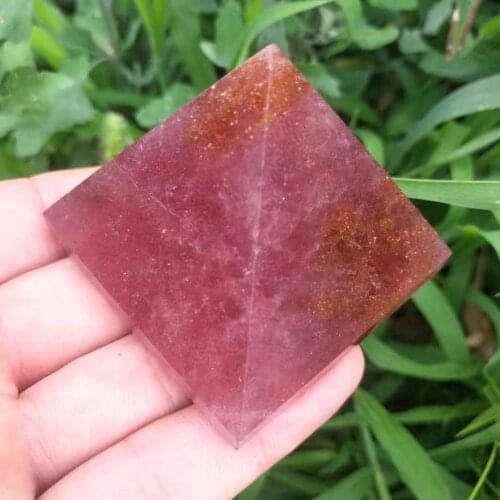 5cm Beautiful natural strawberry crystal pyramid natural crystal energy healing