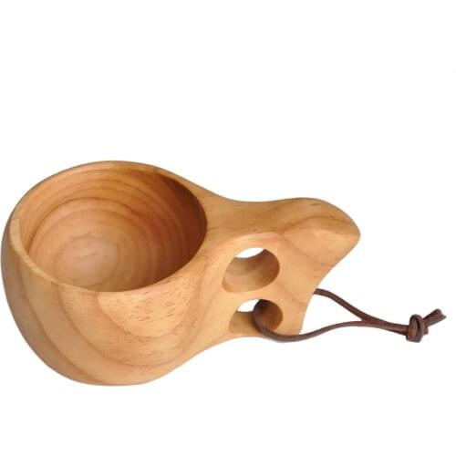 Natural Wooden Water Cup Retro Coffee Cups Jujube Wooden Tea Cup With Handle Milk Travel Wine Beer Mug Home Bar Kitchen Gadgets
