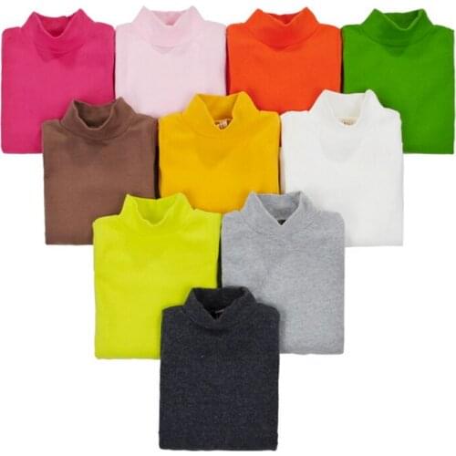 Y04 hot hot style autumn and winter Long sleeve turtleneck candy color children render unlined upper garment