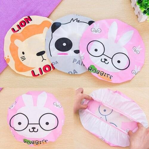 Cute Cartoon Bathing Shower Cap Waterproof Shower Cap Shower Hair Set Womens Products Shower Cap Bathroom Accessories
