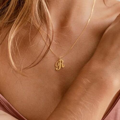 Minimal Initial Necklace Dainty Letter Necklace Custom Name Necklace Minimalist Mother Gifts