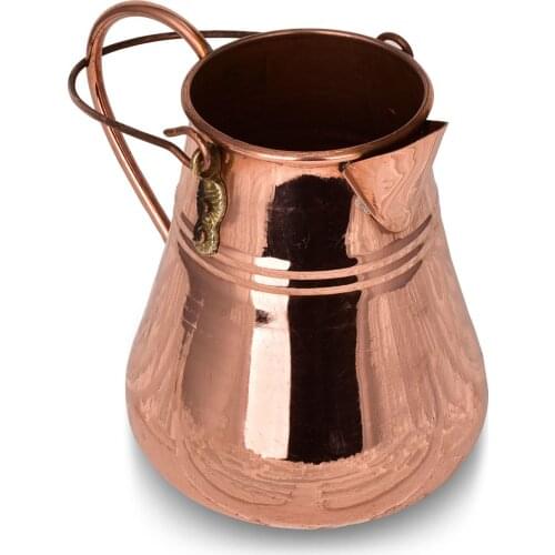 Mrs Copper Irlanda Vazo 15 cm Flat Red decorative flower ornament gift guest lounge garden Copper Sahan Set Copper non-stick