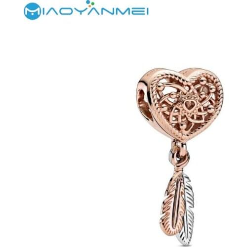 Fit Original Pandora Bracelets 2020 Autumn New 925 Sterling Silver Bead Rose Gold Love Dream Catcher Charm Women DIY Jewelry