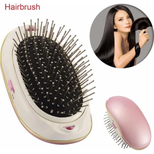 Portable Electric Ionic Hairbrush Takeout Mini Hair Brush Comb Massager Perfect Straightening Style Small Iron Brush